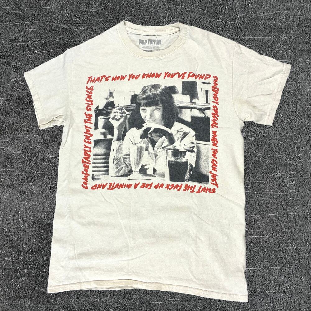 🎬 Pulp Fiction TShirt Mia Wallace Double Sided Graphic Retro Tee Grunge 🍔